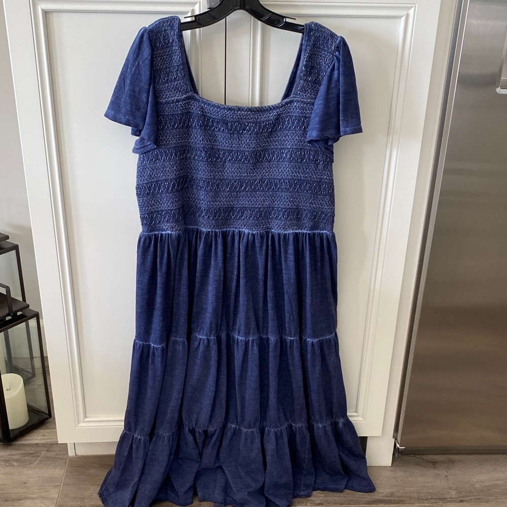 Lane Bryant soft Cotton stretch Flutter sleeve dress Size 18-20